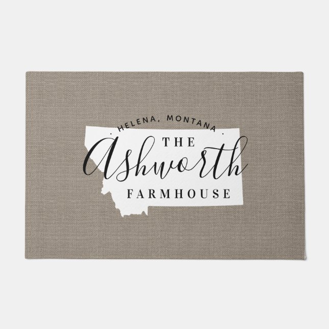 Tapete Porta do Estado do Monograma da Família Montana (Frente)