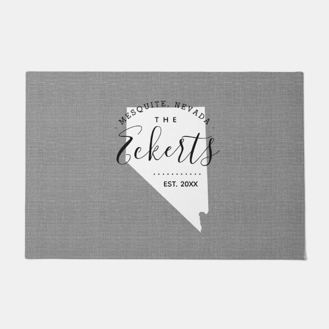 Tapete Porta do Estado do Monograma da Família Nevada (Frente)