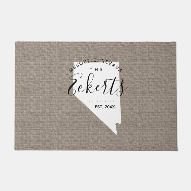 Tapete Porta do Estado do Monograma da Família Nevada (Frente)