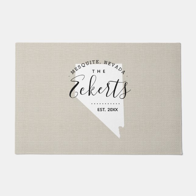 Tapete Porta do Estado do Monograma da Família Nevada (Frente)