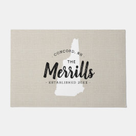 Tapete Porta do Estado do Monograma da Família New Hampsh