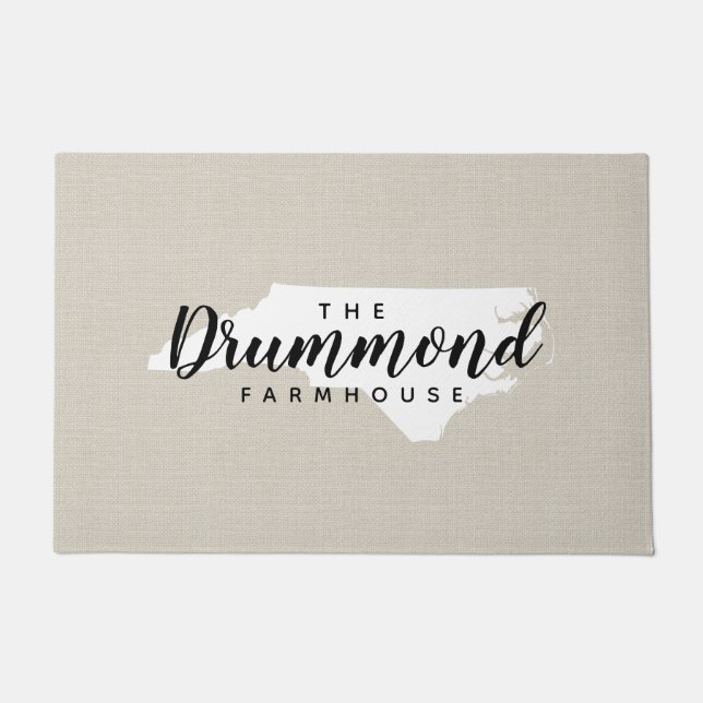 Tapete Porta do Estado do Monograma da Família Norte Caro (Frente)