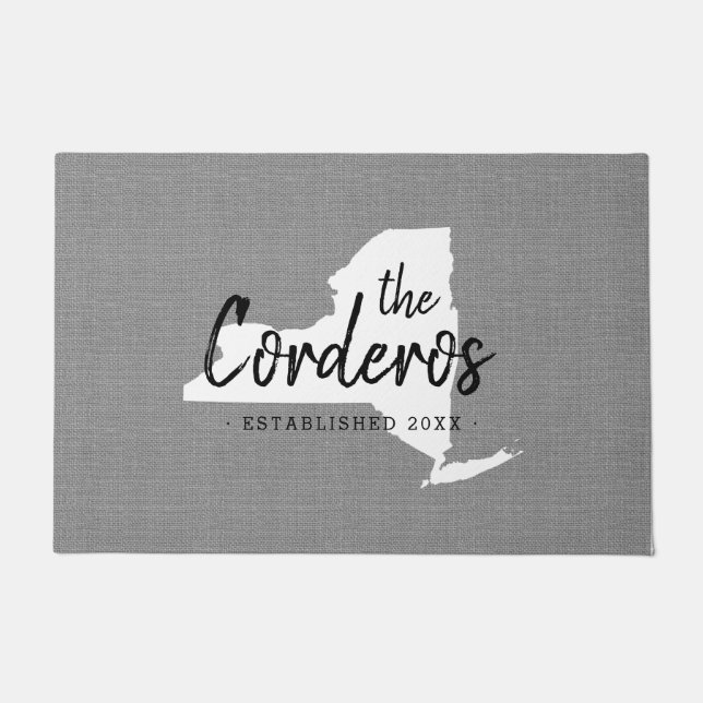 Tapete Porta do Estado do Monograma da Família Nova York (Frente)