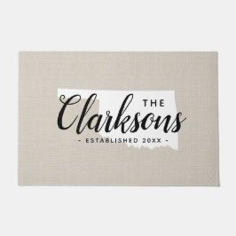 Tapete Porta do Estado do Monograma da Família Oklahoma