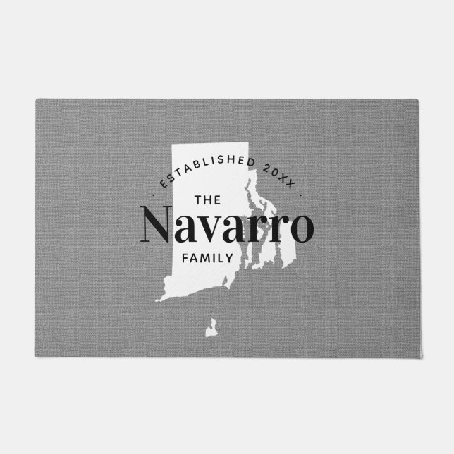 Tapete Porta do Estado do Monograma da Família Rhode Isla (Frente)