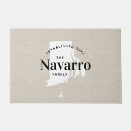 Tapete Porta do Estado do Monograma da Família Rhode Isla