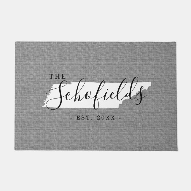 Tapete Porta do Estado do Monograma da Família Tennessee (Frente)