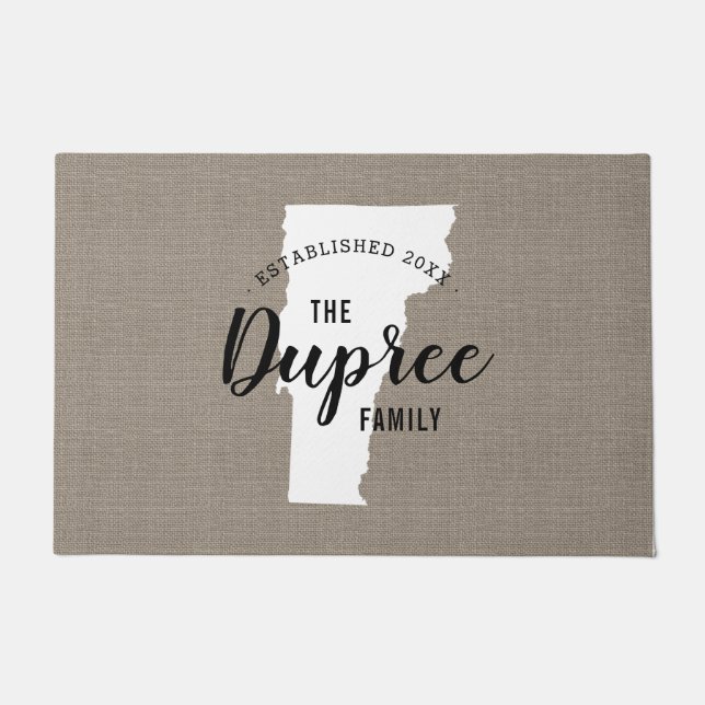 Tapete Porta do Estado do Monograma da Família Vermont (Frente)