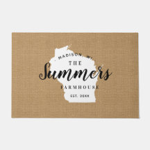 Porta do Estado do Monograma da Família Wisconsin