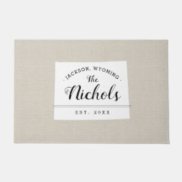 Tapete Porta do Estado do Monograma da Família Wyoming