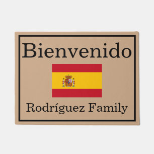 Tapete Porta do Nome da Família de Sinalizador Espanhol P