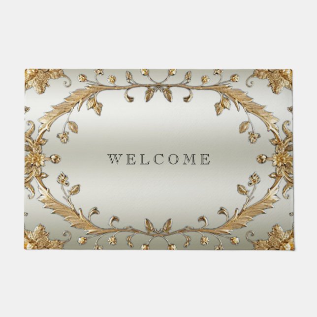 Tapete Porta do Ornamentado do ouro (Frente)