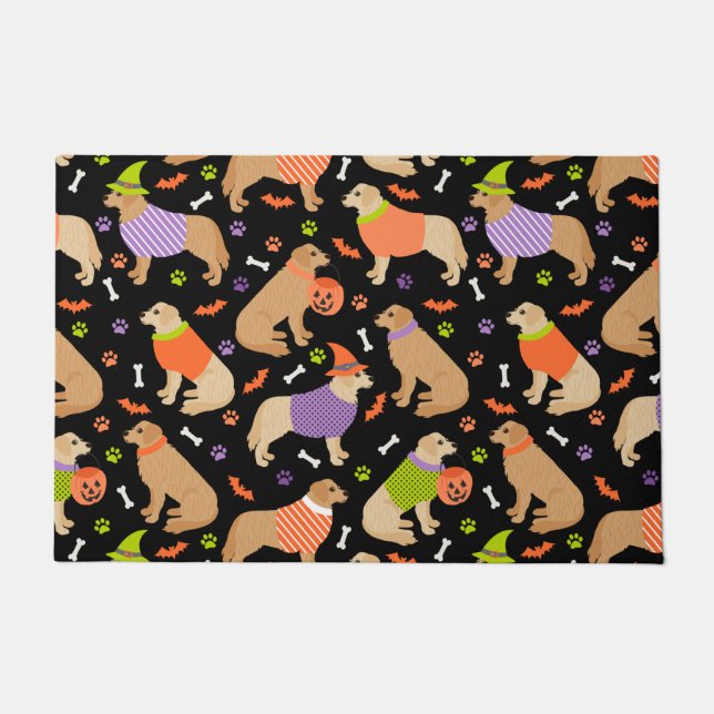 Tapete Porta do Ouro de Halloween Retriever (Frente)