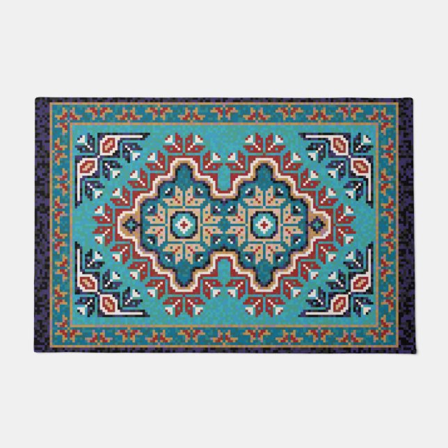 Tapete Porta do padrão mosaico dos índios navajo (Frente)