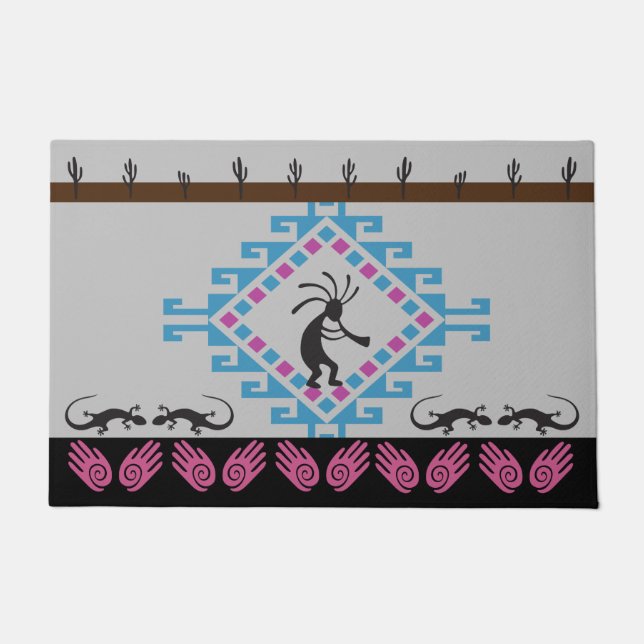 Tapete Porta do Sudoeste Americano do Kokopelli (Frente)