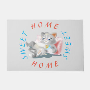 Tapete Porta engraçada com Baby Kitten - Casa doce