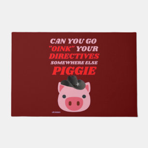 Tapete porta engraçada "OINK PIGGIE"