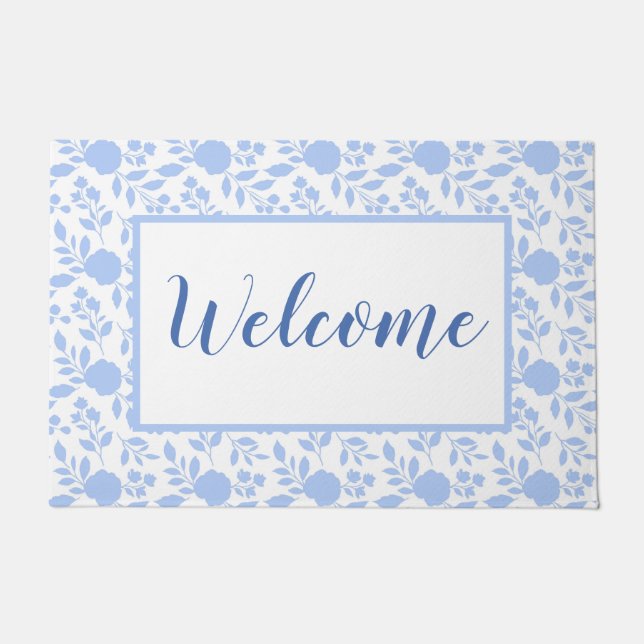 Tapete Porta Floral Azul-Branca (Frente)