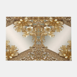 Tapete Porta Floral do Ornamentado Dourado Moderno