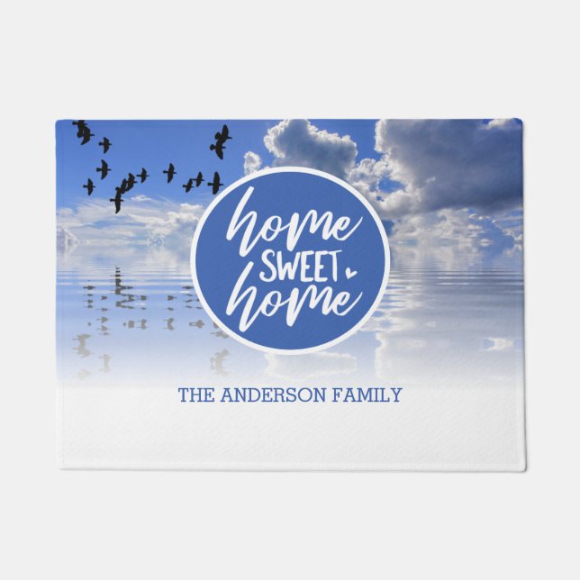 Tapete Porta Home Sweet da Família Personalizada (Frente)