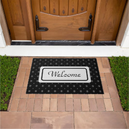 Tapete Porta Impressão pequena preta e branca