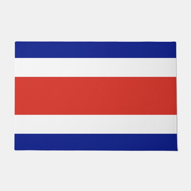 Tapete Porta Mat com Bandeira da Costa Rica (Frente)