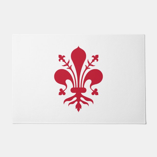 Tapete Porta Mat com Bandeira de Florença, Itália (Frente)