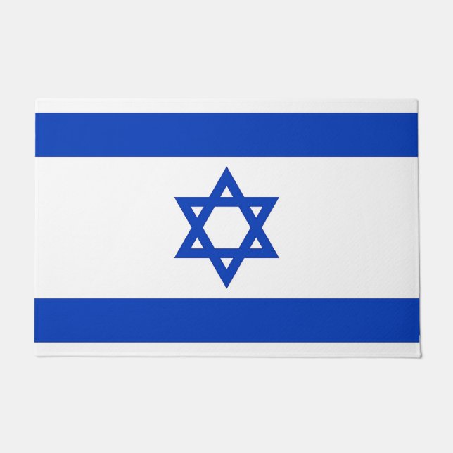 Tapete Porta Mat com Bandeira de Israel (Frente)