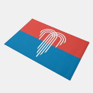 Tapete Porta Mat com Bandeira de Kansas City, Missouri