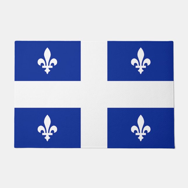 Tapete Porta Mat com Bandeira de Quebec, Canadá (Frente)