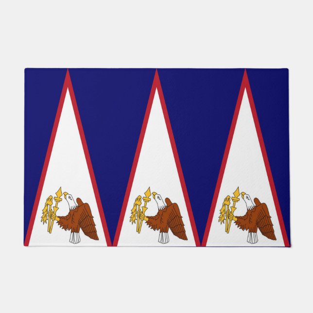 Tapete Porta Mat com Bandeira de Samoa Americana, EUA (Frente)