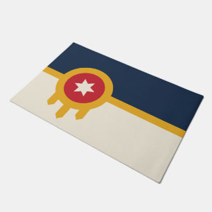 Tapete Porta Mat com Bandeira de Tulsa, Oklahoma