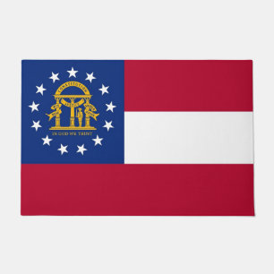 Tapete Porta Mat com Bandeira do Estado da Geórgia, EUA
