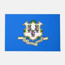 Tapete Porta Mat com Bandeira do Estado de Connecticut, E