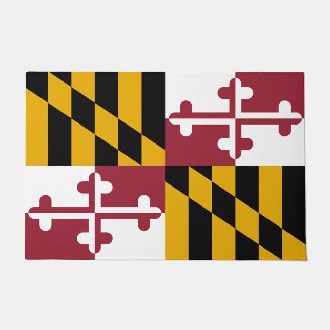 Tapete Porta Mat com Bandeira do Estado de Maryland, EUA (Frente)