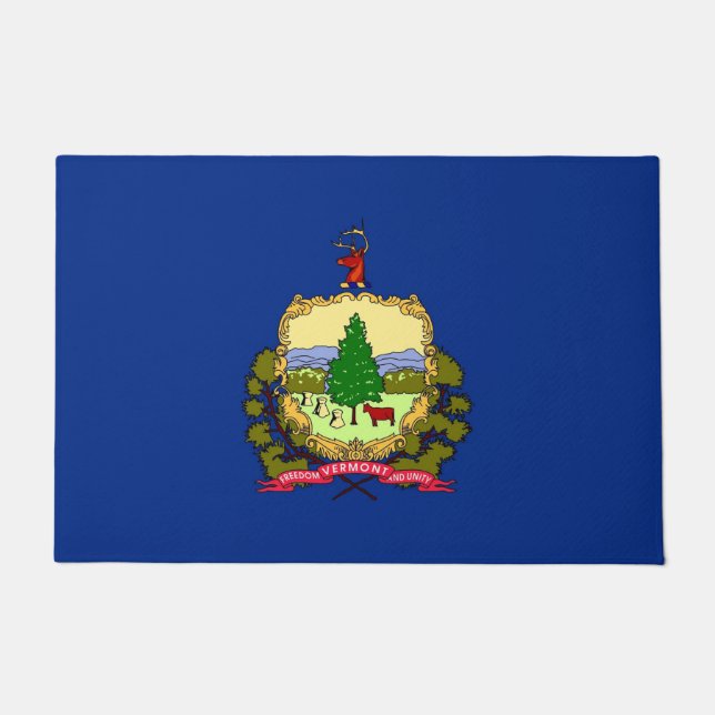 Tapete Porta Mat com bandeira do Estado de Vermont, EUA (Frente)