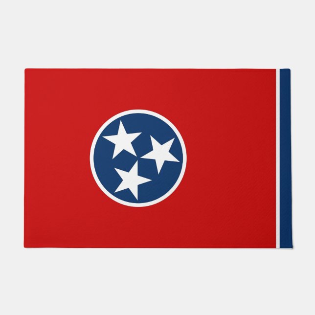 Tapete Porta Mat com Bandeira do Estado do Tennessee, EUA (Frente)