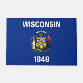 Tapete Porta Mat com Flag de Wisconsin, EUA