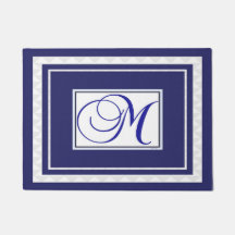 Porta Matriz Inicial M Monograma Azul Branco