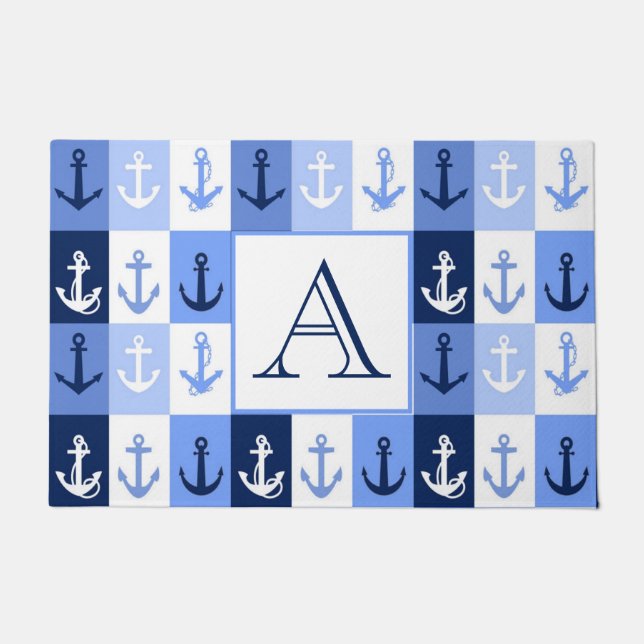 Tapete Porta monograma de âncoras (Frente)