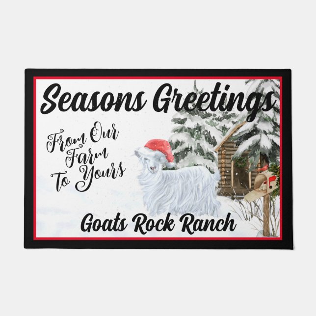 Tapete Porta - Natal - Cabra de Seda Bonito (Frente)