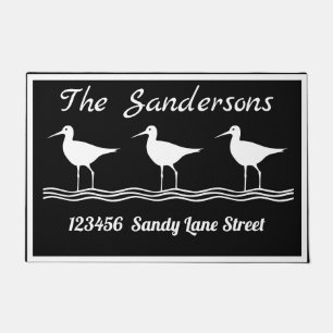 Tapete Porta Náutica dos Sandppers Brancos Modernos Negr