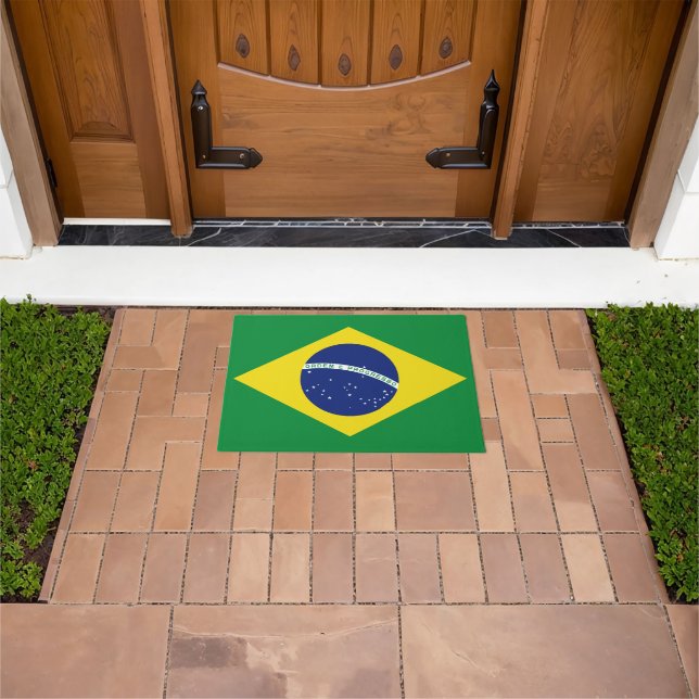 Tapete Porta para casa ou negócios da bandeira brasileira (Ar livre)