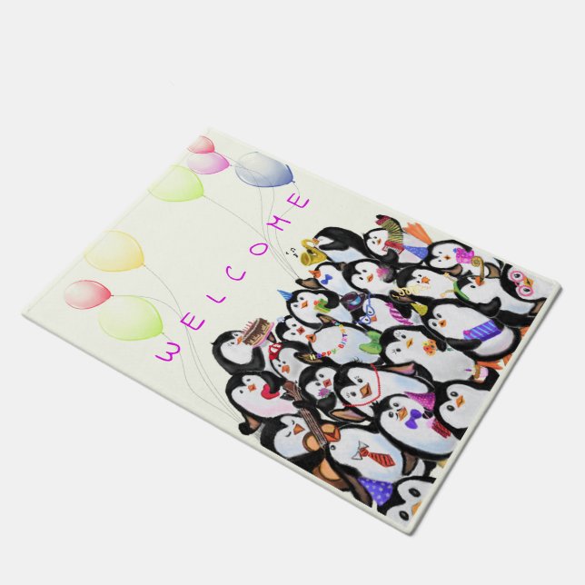 Tapete Porta para Crianças de Pinguim (Inclinado)