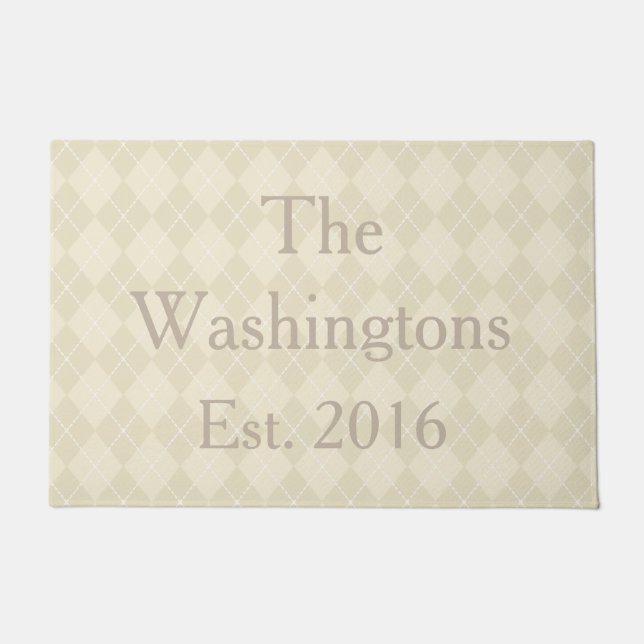 Tapete Porta Personalizada Clássica de Boas-vindas Mat Ru (Frente)