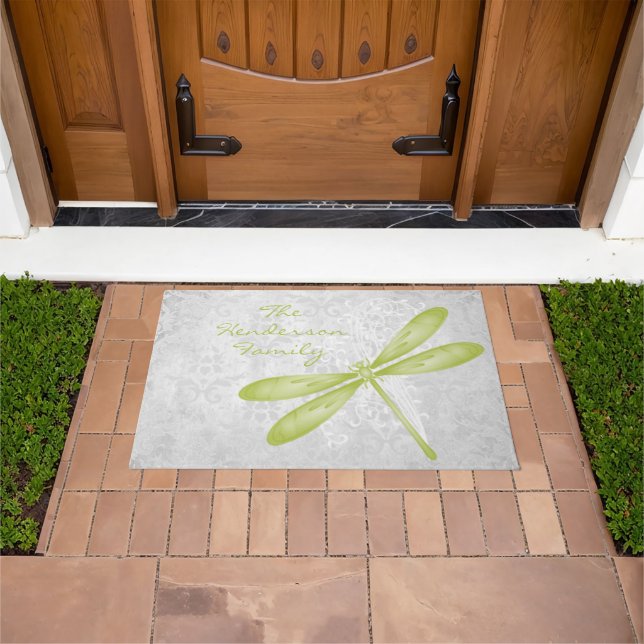 Tapete Porta Personalizada da Dragonfly Verde (Ar livre)