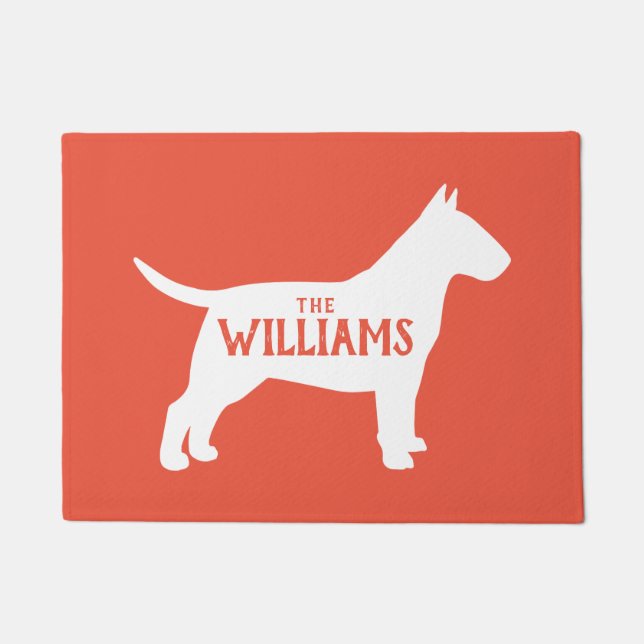Tapete Porta Personalizada De Boas-Vindas Da Bull Terrier (Frente)