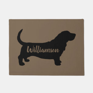 Tapete Porta Personalizada de Silhuette de Basset