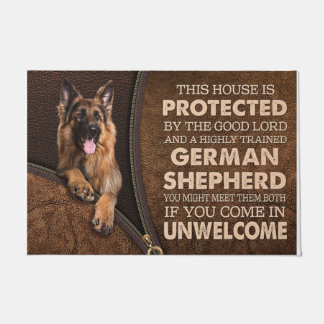 Tapete Porta personalizada do german shepherd, Protegida 