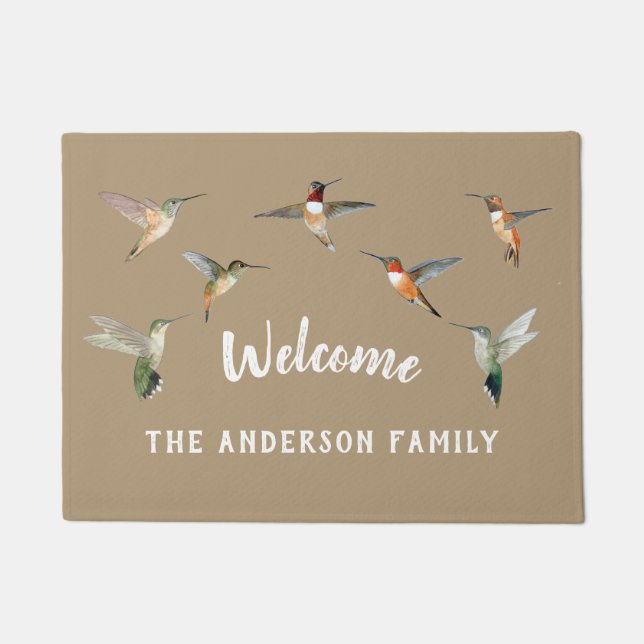 Tapete Porta Personalizada do Hummingbird (Frente)